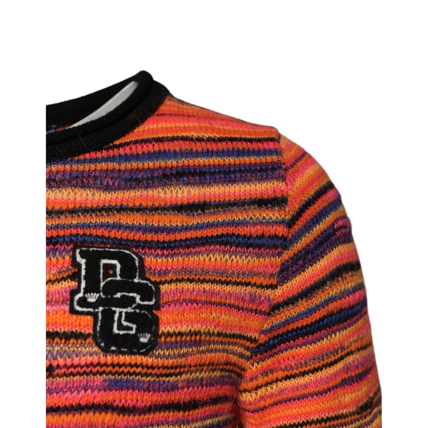 Dolce & Gabbana Multicolor Wool DGLogo Knit Pullover Sweater