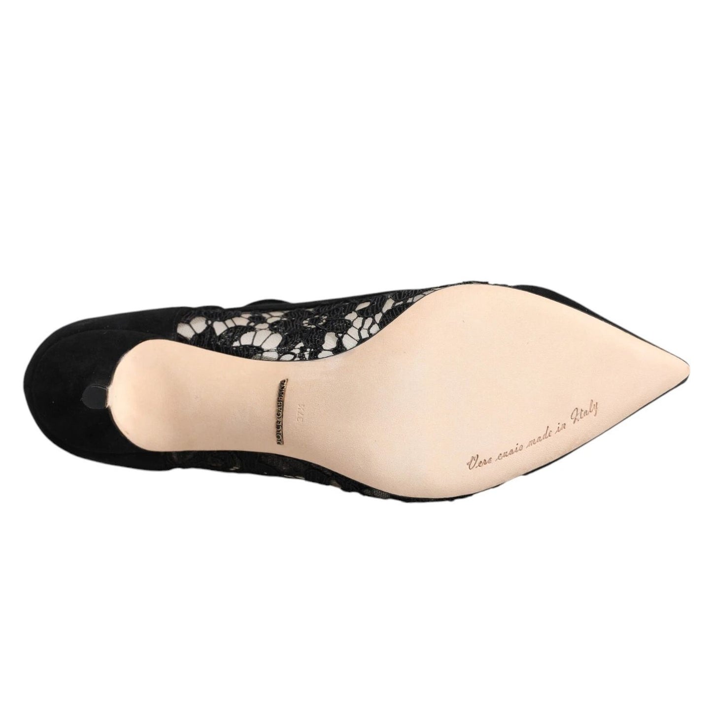 Dolce & Gabbana Black Mary Jane Taormina Lace Pumps Shoes