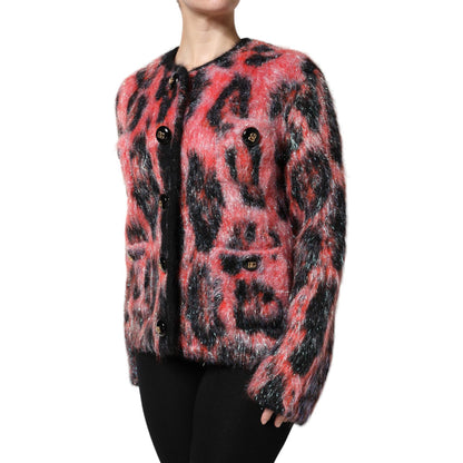 Dolce & Gabbana Red Mohair Wool Button Down Cardigan Sweater