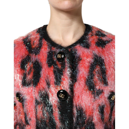 Dolce & Gabbana Red Mohair Wool Button Down Cardigan Sweater