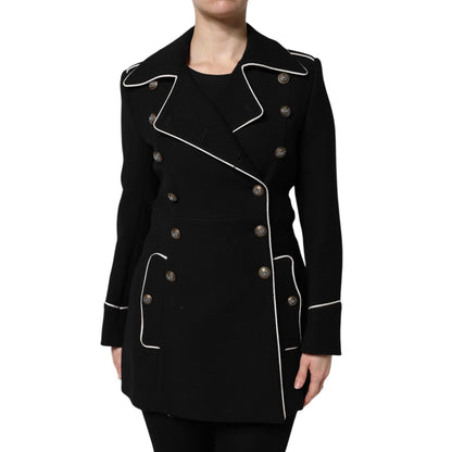 Dolce & Gabbana Black Wool Double Breasted Blazer Jacket