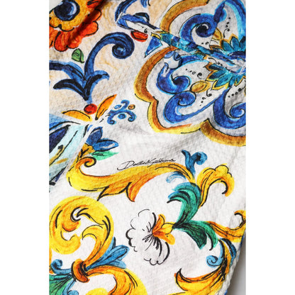 Dolce & Gabbana Multicolor Majolica Print High Waist Shorts