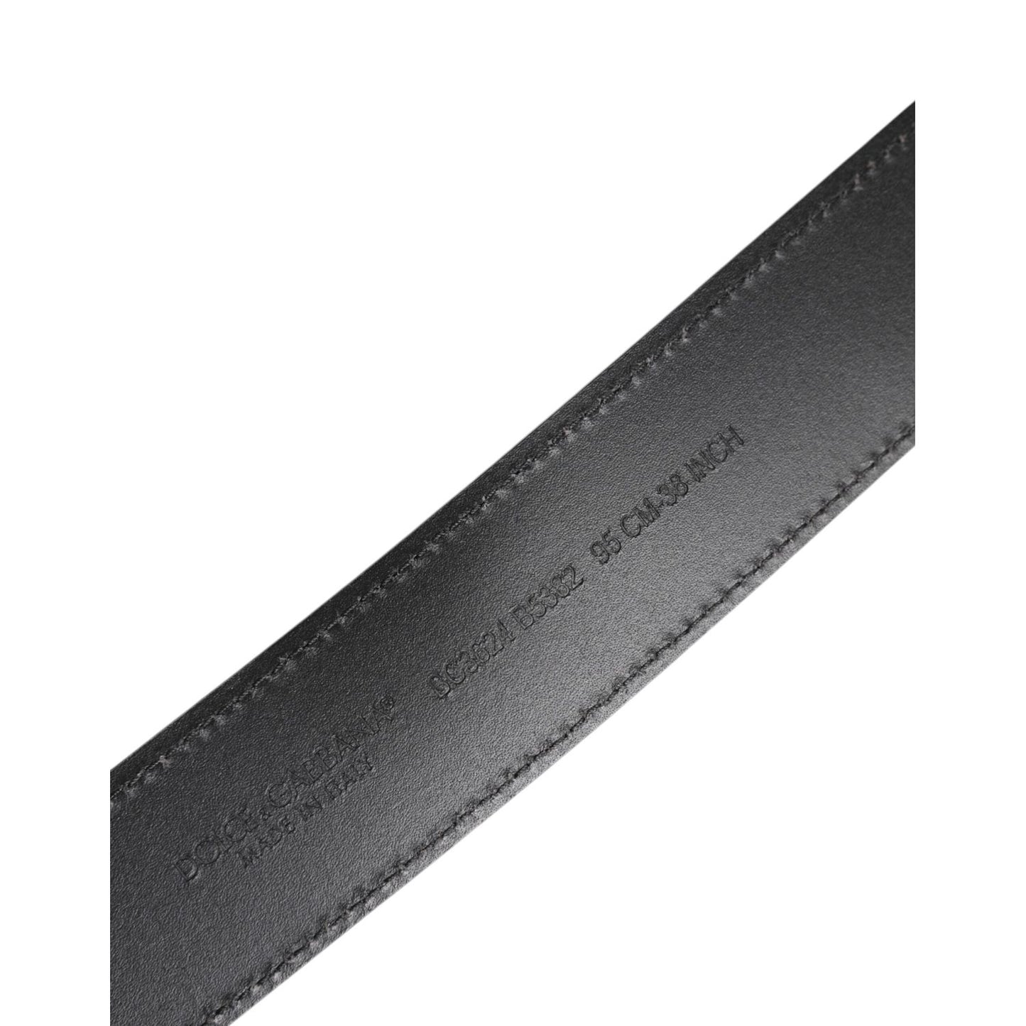 Dolce & Gabbana Black Classic Silver Metal Logo Buckle Belt BEL9416-95