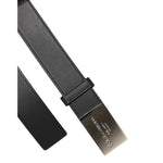 Dolce & Gabbana Black Classic Silver Metal Logo Buckle Belt BEL9416-95