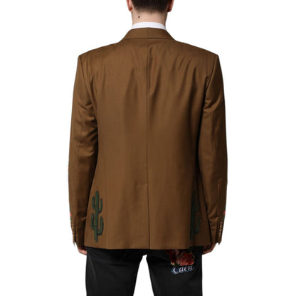 Dolce & Gabbana Brown MARTINI Single Breasted Coat Blazer