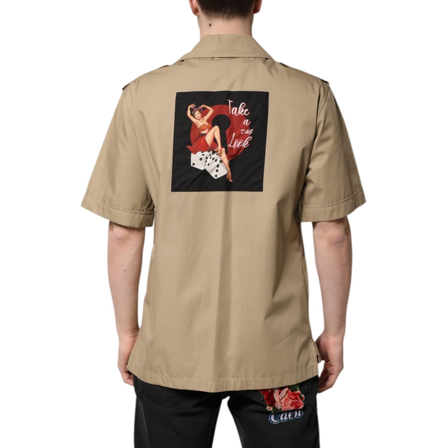 Dolce & Gabbana Brown Graphic Print Short Sleeves Shirt