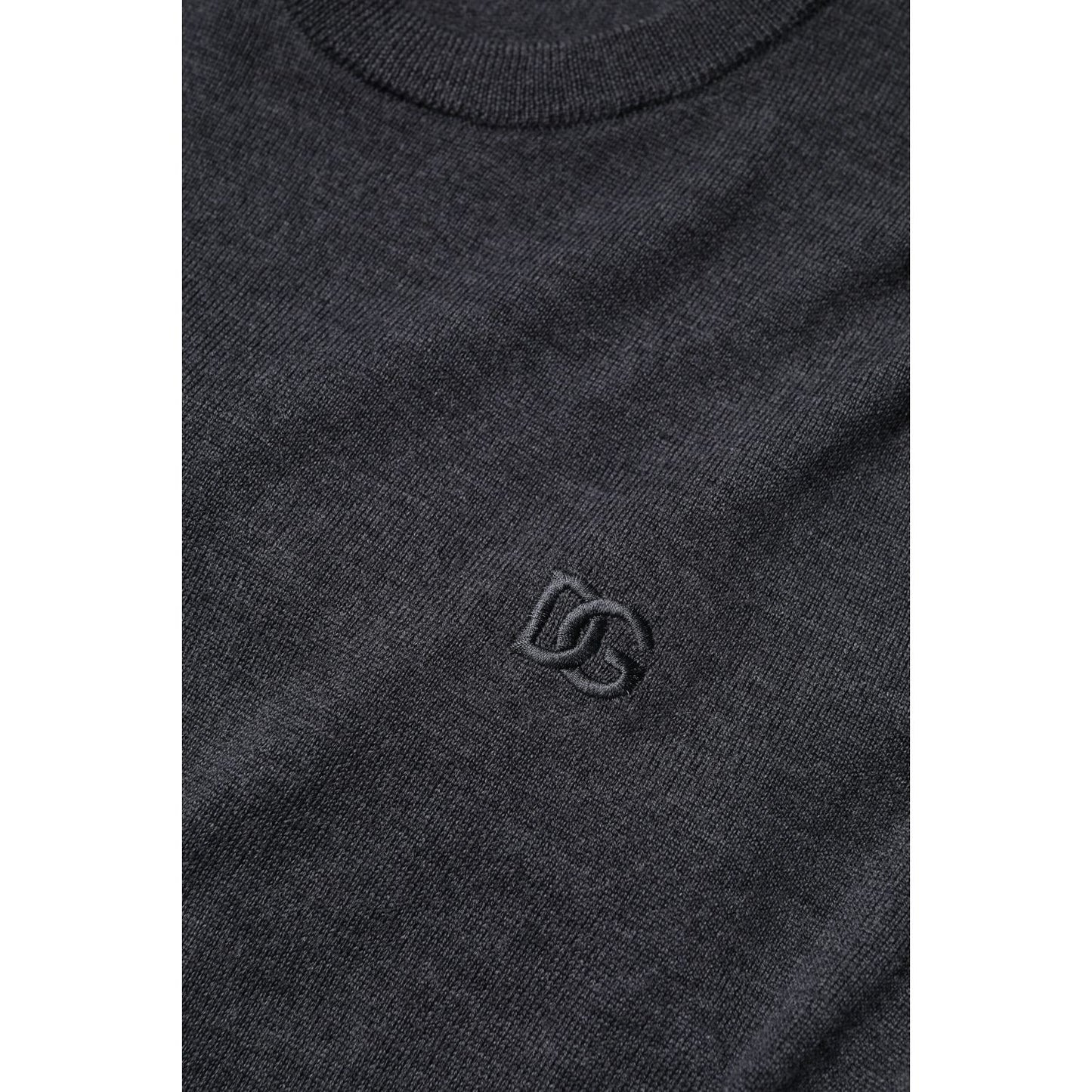 Dolce & Gabbana Gray Wool Logo Knitted Men Pullover Sweater