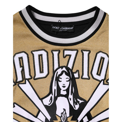 Dolce & Gabbana Multicolor Cotton Crew Neck Pullover Sweater