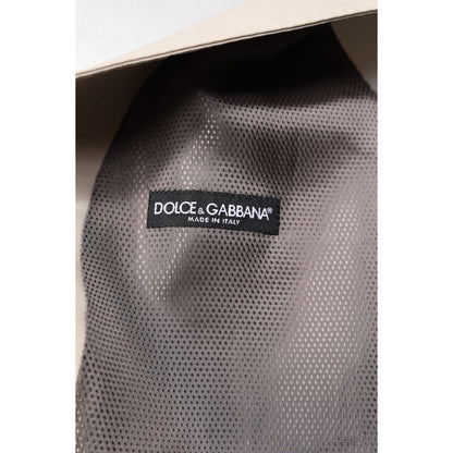 Dolce & Gabbana Beige Gray Dress Men Formal Waistcoat Vest