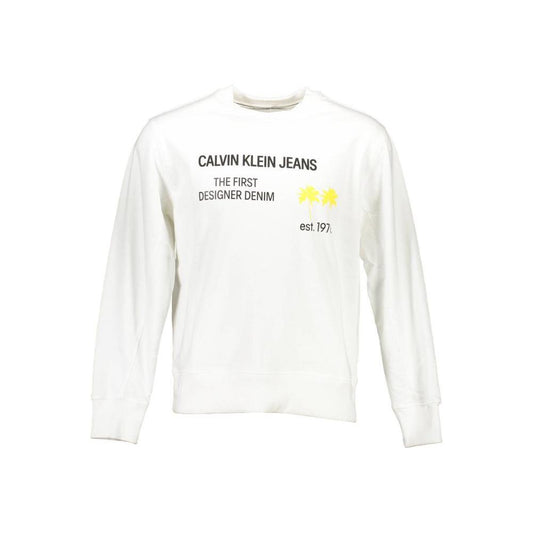 Calvin Klein White Cotton Unisex Sweatshirt