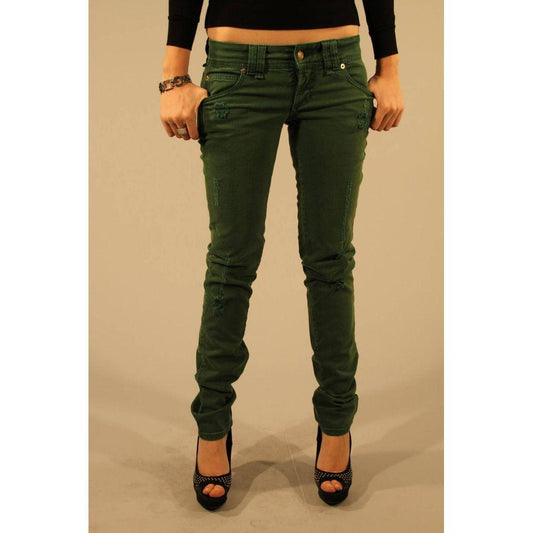 John Galliano Green Cotton Women Jean JO-2332-W28