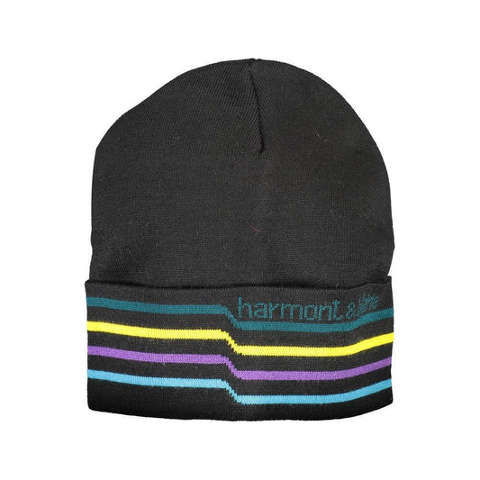 Harmont & Blaine Black Wool Men Cap HA-14252