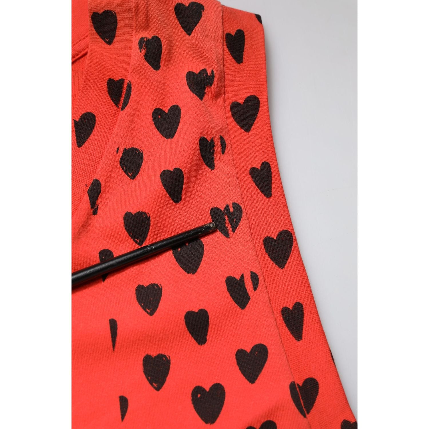 Dolce & Gabbana Red Cotton Sleeveless DG Heart Logo T-shirt