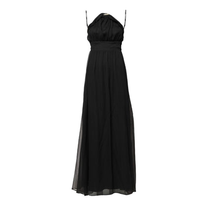 Marciano by Guess Black Tulle Pearl Sleeveless Long Gown Dress