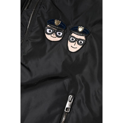 Dolce & Gabbana Black Nylon #DGFamily Full Zip Bomber Jacket