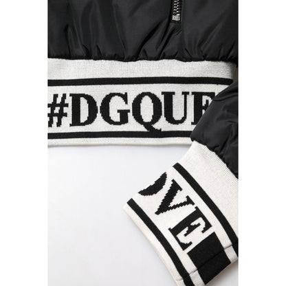 Dolce & Gabbana Black Nylon #DGFamily Full Zip Bomber Jacket