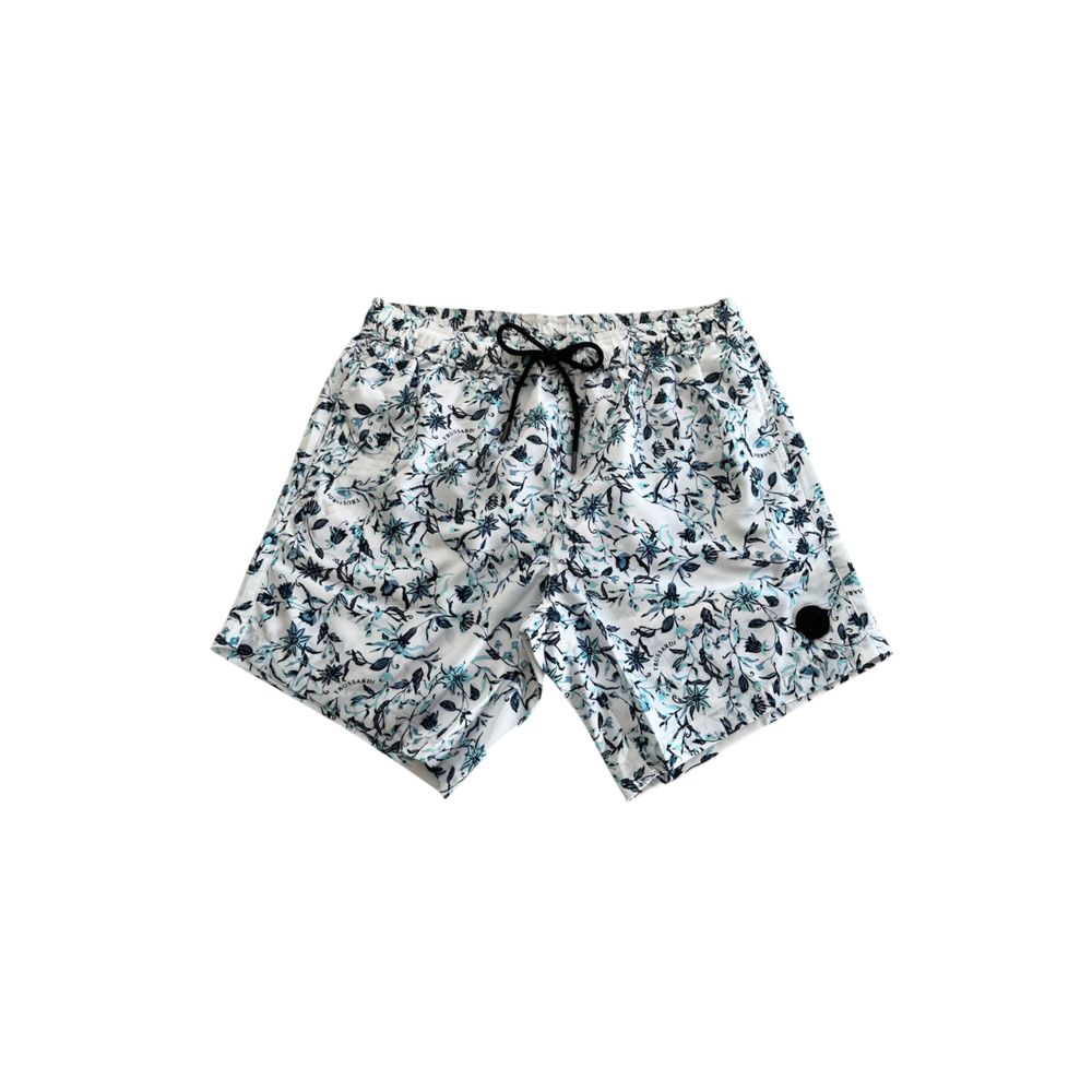 Trussardi Beachwear White Polyester Men's Swim Short