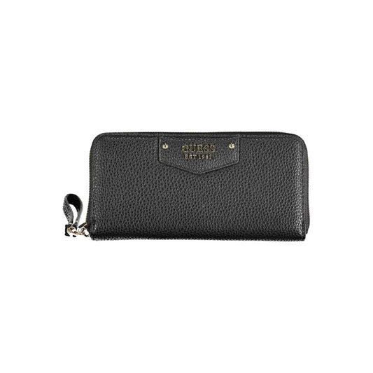 Guess Jeans Black Polyethylene Women Wallet with zip closure and external pocket