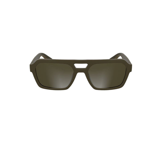 Calvin Klein Brown Bio-Based Fabric Men Sunglasses with square lenses, eco-friendly design, and sophisticated style.
