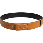 Dolce & Gabbana Brown Leather Buckle DG Logo Embossed Belt BEL9398-90