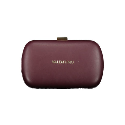 Mario Valentino Red Polyethylene Women Handbag with chain strap, luxury designer bag showcasing elegant design and secure snap closure.