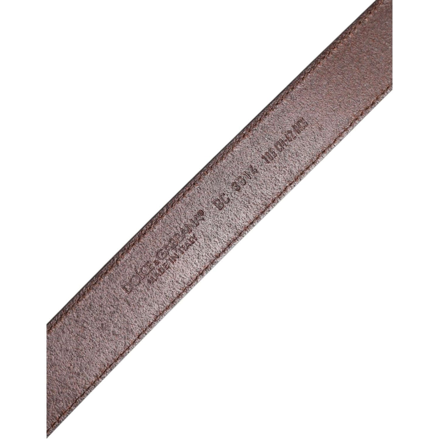 Dolce & Gabbana Brown Classic Calf Leather Metal Buckle Belt BEL9444-105