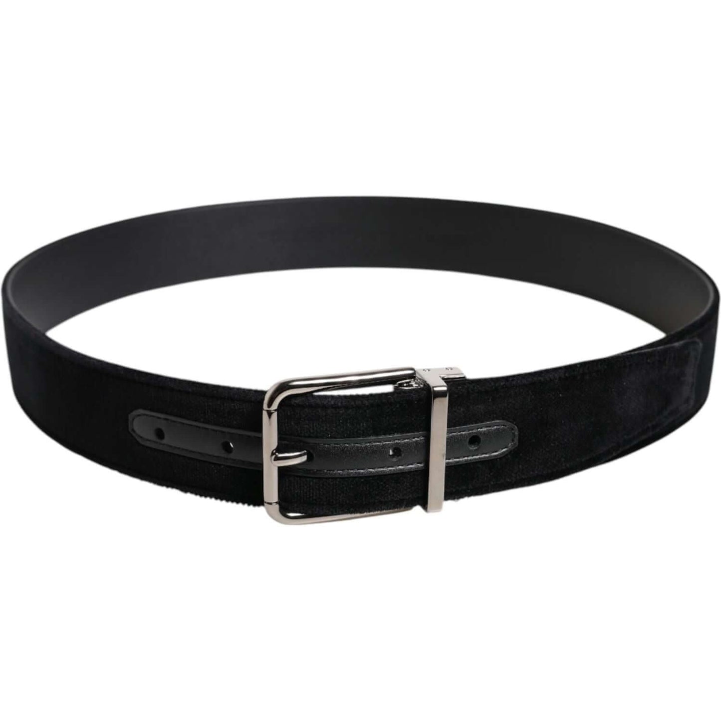 Dolce & Gabbana Black Cotton Silver Metal Buckle Belt BEL9447-115