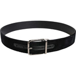Dolce & Gabbana Black Cotton Silver Metal Buckle Belt BEL9447-115