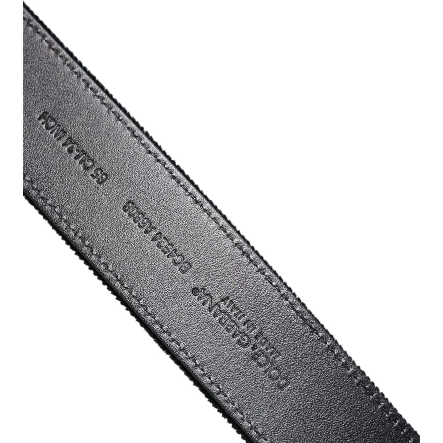 Dolce & Gabbana Black Cotton Silver Metal Buckle Belt BEL9447-115