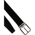 Dolce & Gabbana Black Cotton Silver Metal Buckle Belt BEL9447-115