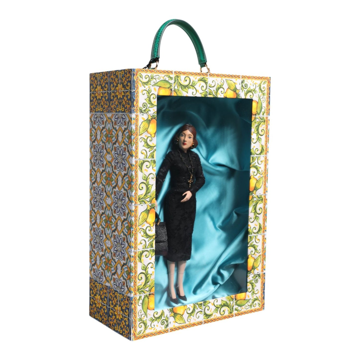 Dolce & Gabbana Black Dress MARIA Porcelain Fashion Show Leather Sicily Dolls