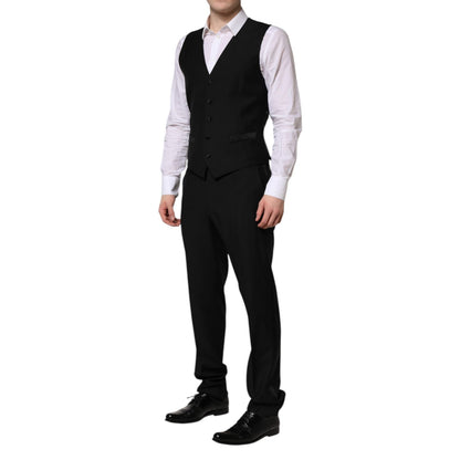 Dolce & Gabbana Black MARTINI Crystal Embellished 3 Pc Suit