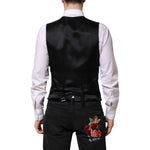Dolce & Gabbana Red Sequined Dress Formal Men Waistcoat Vest