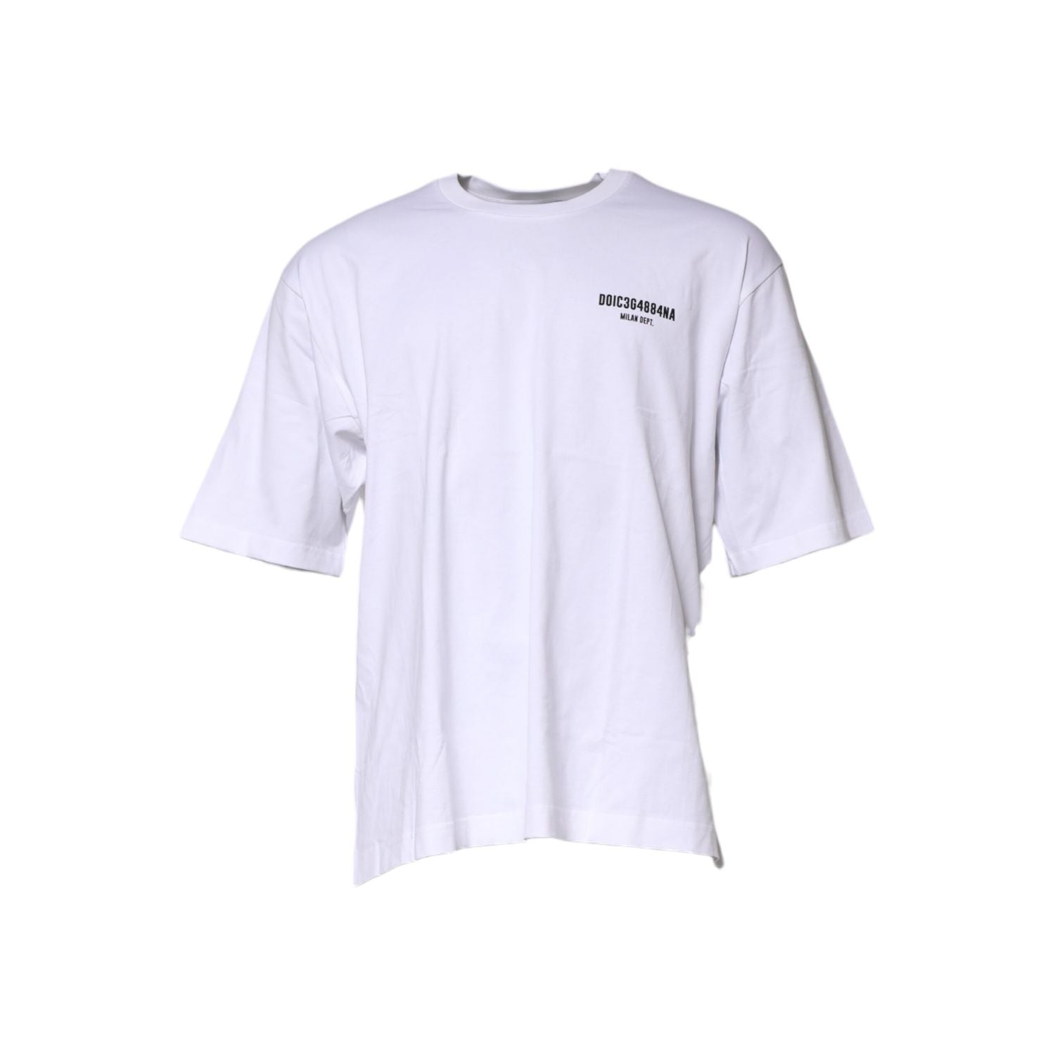 Dolce & Gabbana White Cotton Logo Print Crew Neck T-shirt
