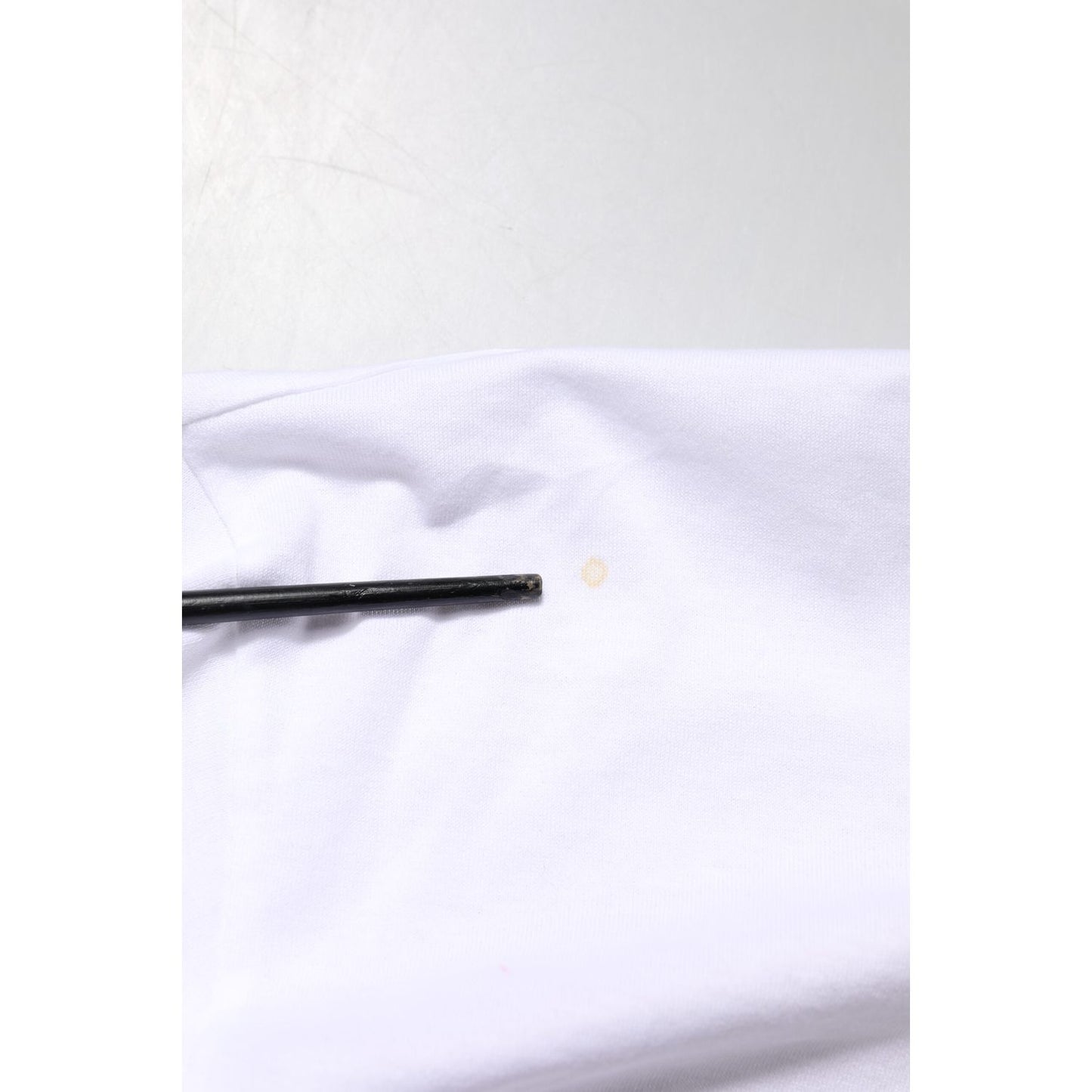 Dolce & Gabbana White Logo Embroidery Round Neck T-shirt