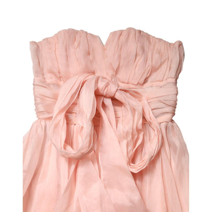 Dolce & Gabbana Pink Silk Chiffon A-line Pleated Midi Dress