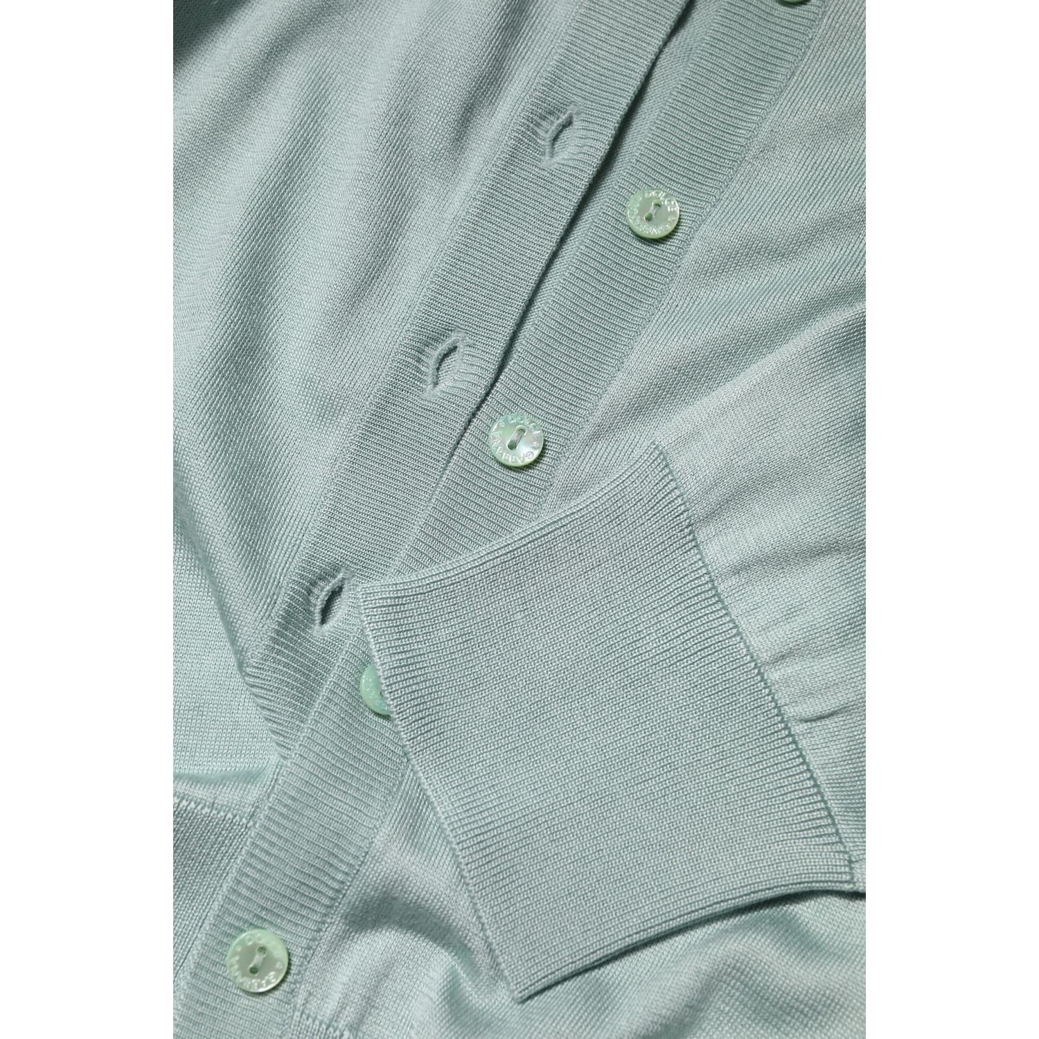 Dolce & Gabbana Light Green Silk Button Down Cardigan Sweater