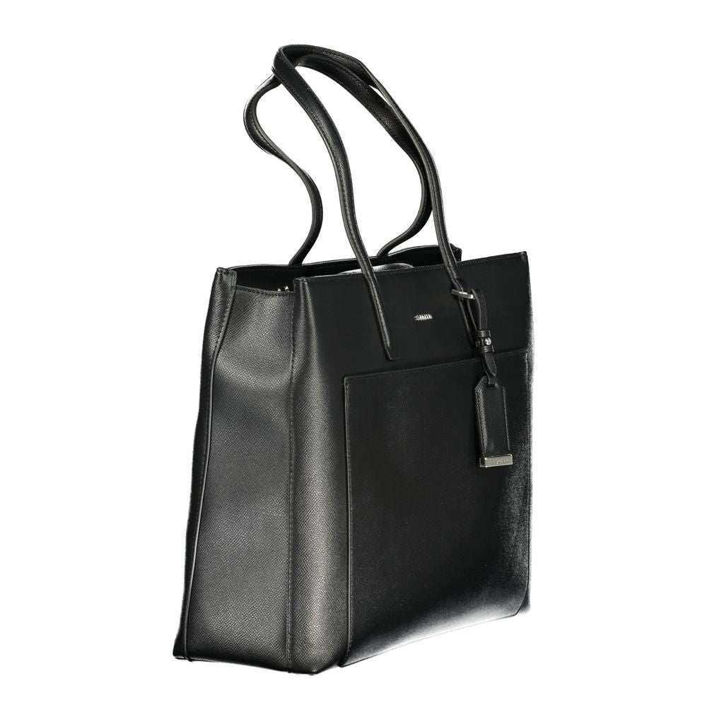 Calvin Klein Black Polyethylene Women Handbag with contrasting accents and secure zip closure