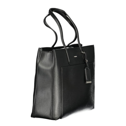 Calvin Klein Black Polyethylene Women Handbag with contrasting accents and secure zip closure
