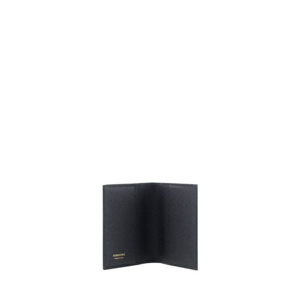 Ferragamo Black Calf Leather Bos Taurus Wallet
