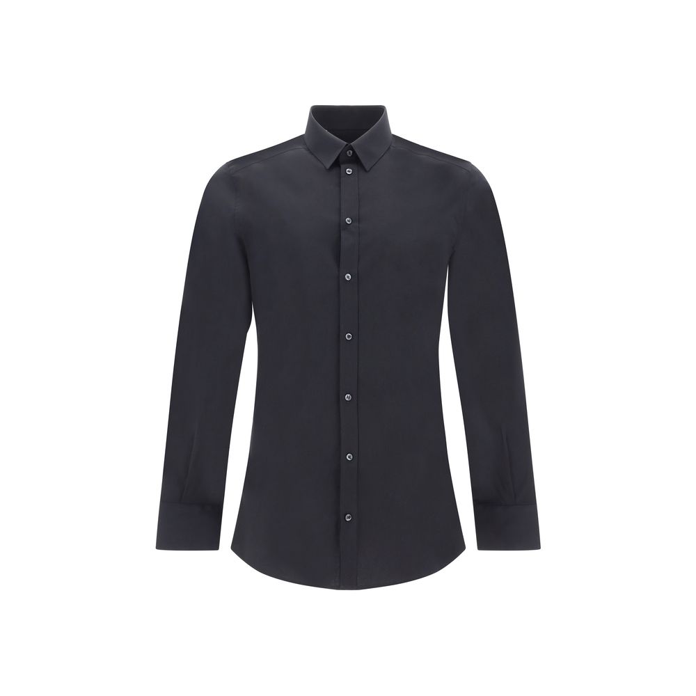 Dolce & Gabbana Black Elastane Dress Shirt