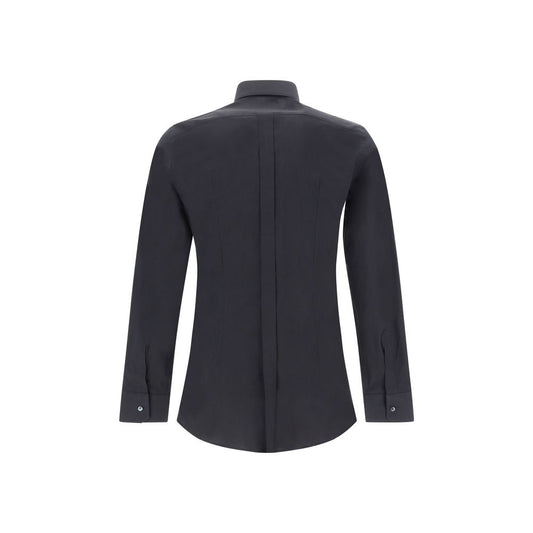 Back view of Dolce & Gabbana Shirt in black with classic collar, slim fit design for AW25 collection, made in Italy.