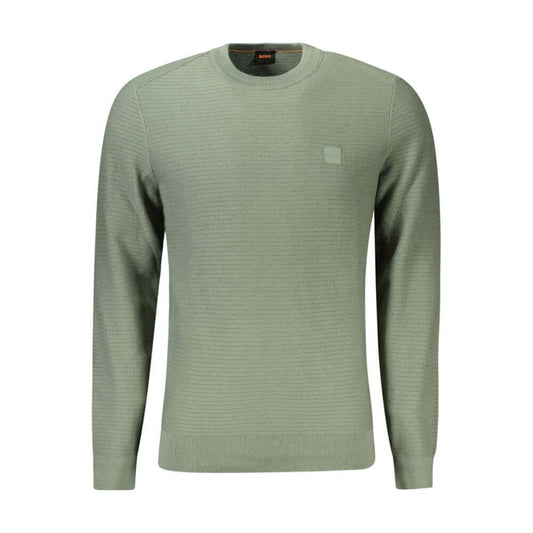 Hugo Boss Green Cotton Men Sweater