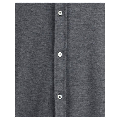 Brunello Cucinelli Gray Silk Shirt
