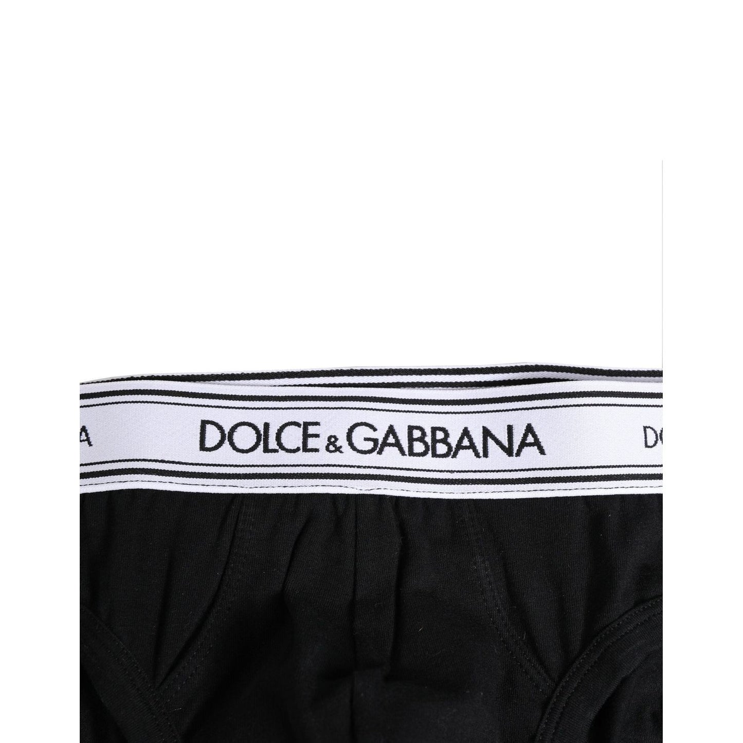 Dolce & Gabbana Black Cotton Stretch Regular Brief Underwear