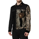 Dolce & Gabbana Black Gold Floral Jacquard Men Biker Jacket JKT41451-50
