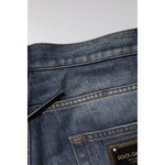 Dolce & Gabbana Blue Washed Tattered Cotton Men Jeans PAN76448-44