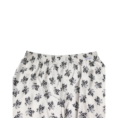Dolce & Gabbana White Floral Silk Casual Lounge Pants