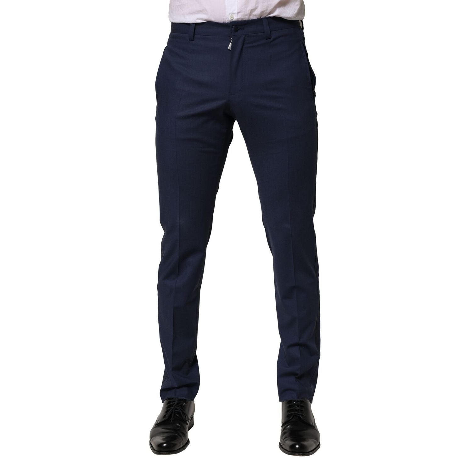 Dolce & Gabbana Dark Blue Wool Dress Formal Pants