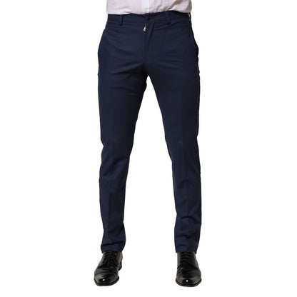 Dolce & Gabbana Dark Blue Wool Dress Formal Pants